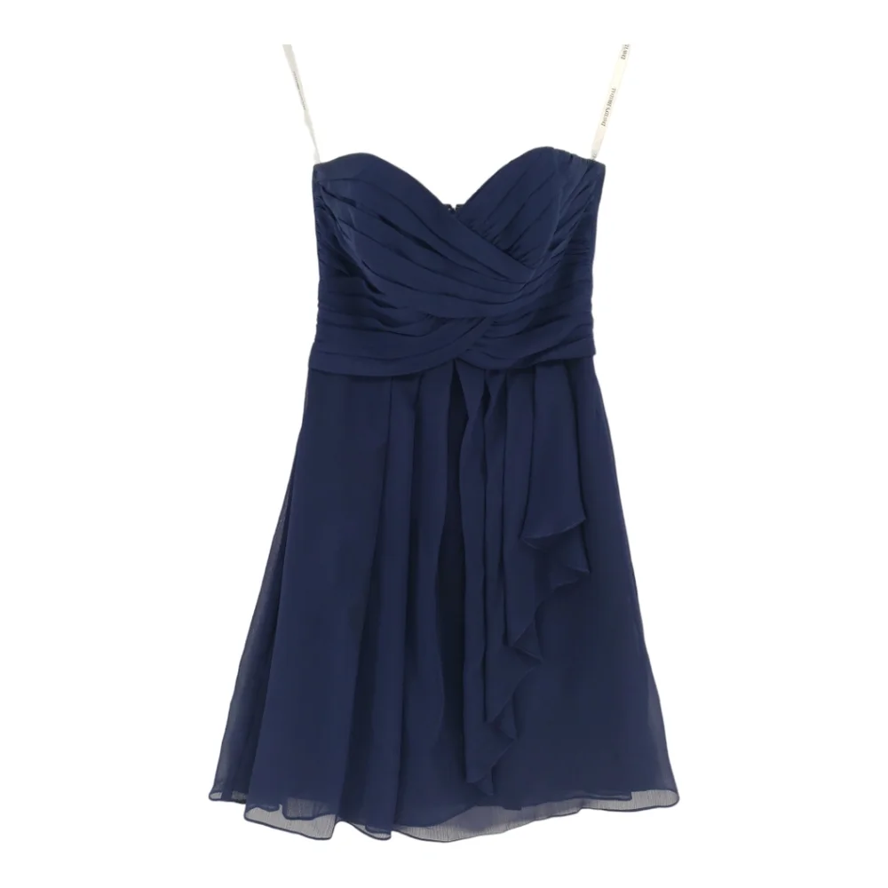 David's Bridal Strapless Sweetheart Neckline Short Dress Size 2 in Navy - Picture 9 of 13